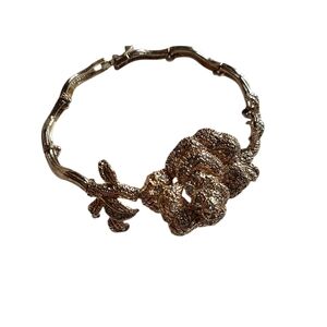 Vintage Statement Floral Elegant Gold Tone Bracelet‎